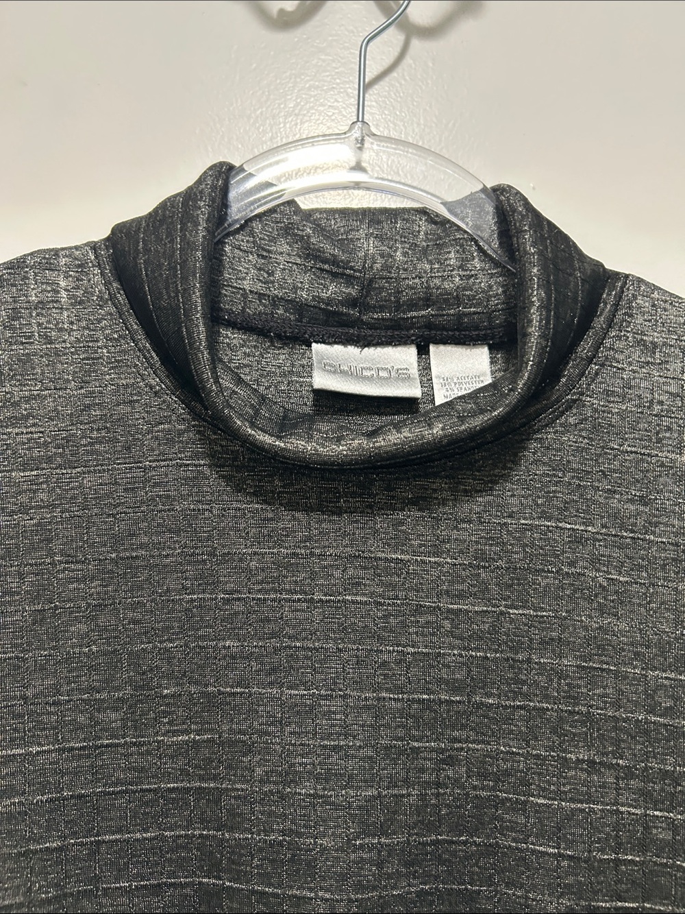 Chico’s Dark Gray Textured Sleeveless Top Acetate Blend Classic Minimalist XL - Picture 3 of 4